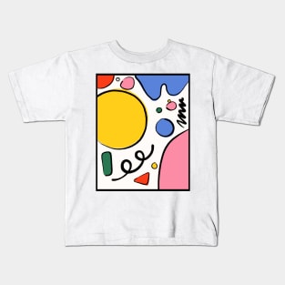 Mid Century Modern Retro Abstract Colorful Shapes 1 Kids T-Shirt